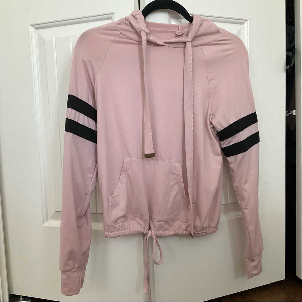NOBO small pink and black hooded sweater top